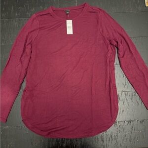 Ann Taylor Red Long Sleeve Tee